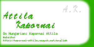 attila kapornai business card